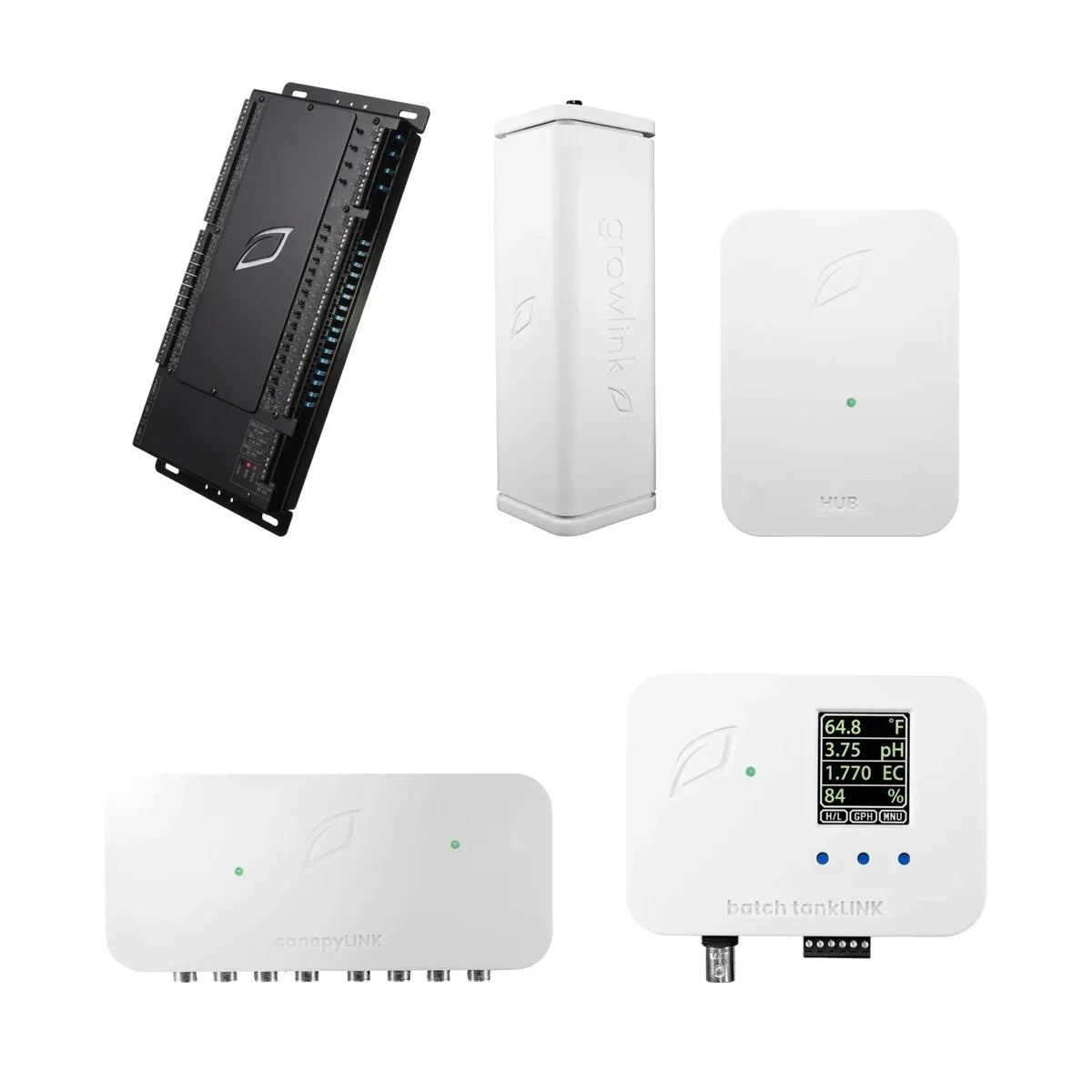Growlink automation hardware: Connect controller, ClimaLINK, LINK Hub, canopyLINK and batch tankLINK