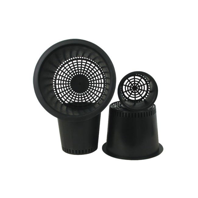 Premium Round Mesh Bottom Pots Black -- 6"