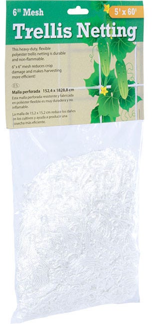 Hydrofarm Trellis Netting, 5' x 60', 6" Mesh