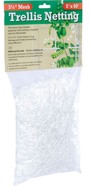 Hydrofarm Trellis Netting, 5' x 60', 3.5" Mesh