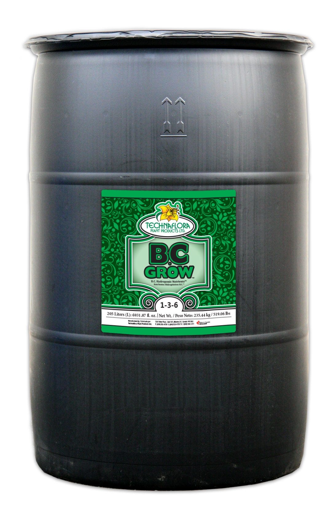 Technaflora B.C. Grow 1 - 3 - 6 -- 55 Gal