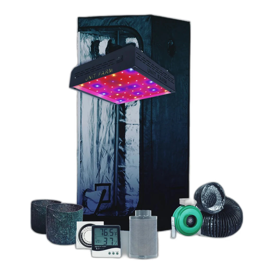 2 x 2 complete grow tent package with tent, light, fan, filter and accessories