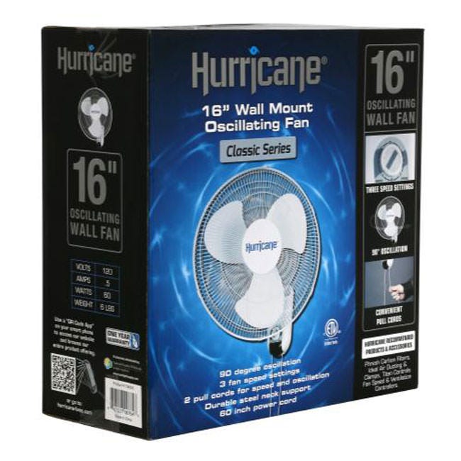 Hurricane - 16in Wall Mount Fan - Classic Series BOX