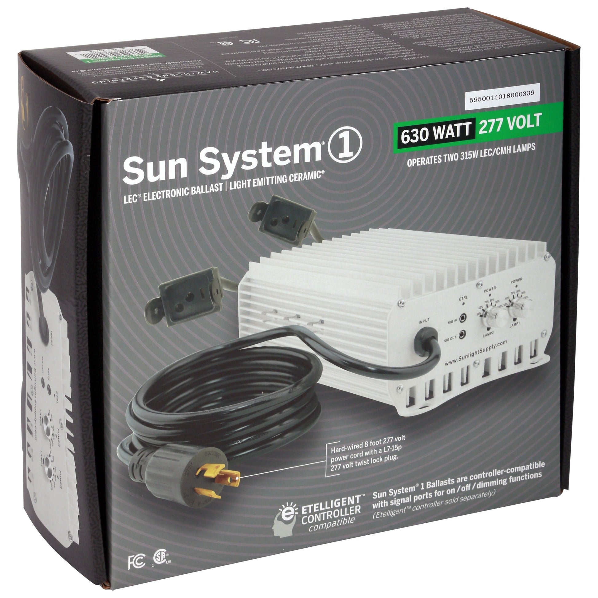 Sun System 1 LEC 630 Remote Ballast - 277 Volt Etelligent Compatible Box