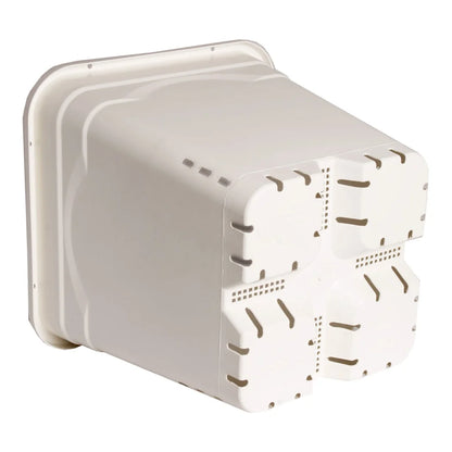 9 inch x 9 inch Square White Pot, 10 inch Tall, 24 per case - pots nested in a stack