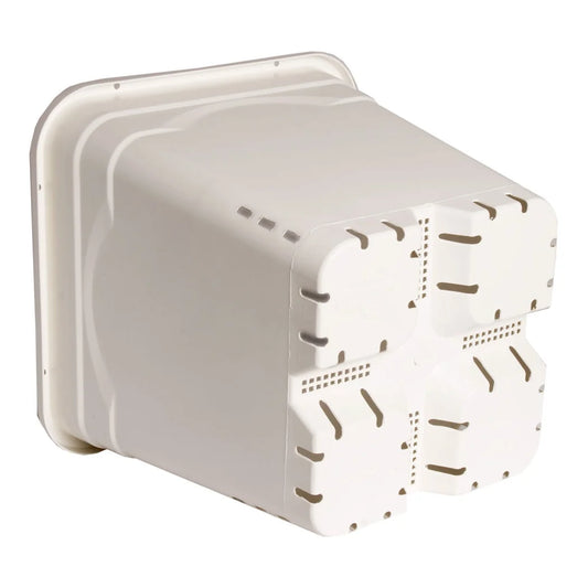 9 inch x 9 inch Square White Pot, 10 inch Tall, 24 per case - pots nested in a stack