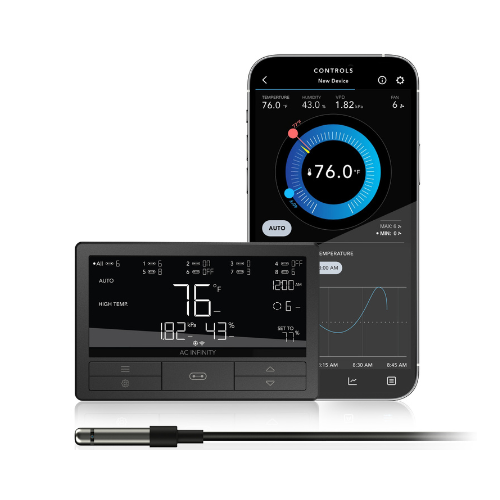 AC Infinity CONTROLLER 69 PRO lcd and app view