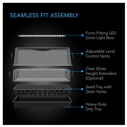AC Infinity Humidity Dome Germination Kit with LED Grow 6 x 12 - assembly