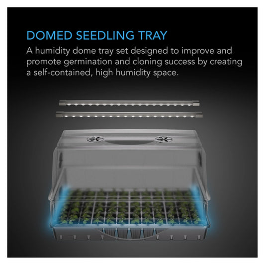 AC Infinity Humidity Dome Germination Kit with LED Grow 6 x 12 - domed