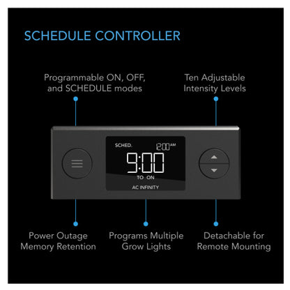 AC Infinity Humidity Dome Germination Kit with LED Grow 6 x 12 - schedule controller