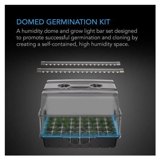 AC Infinity Humidity Dome, Germination Kit with LED Grow Light  - domed