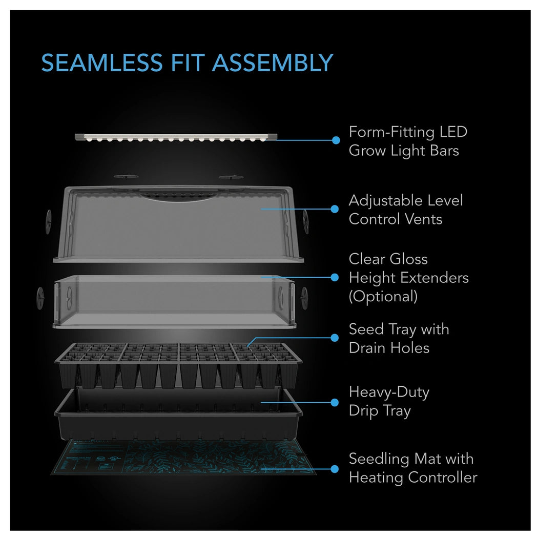 AC Infinity Humidity Dome, Germination Kit with Seedling Mat - assembly