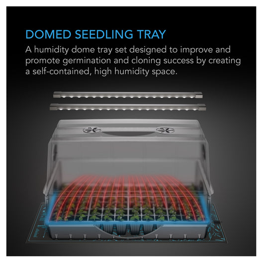 AC Infinity Humidity Dome, Germination Kit with Seedling Mat - domed seedling tray