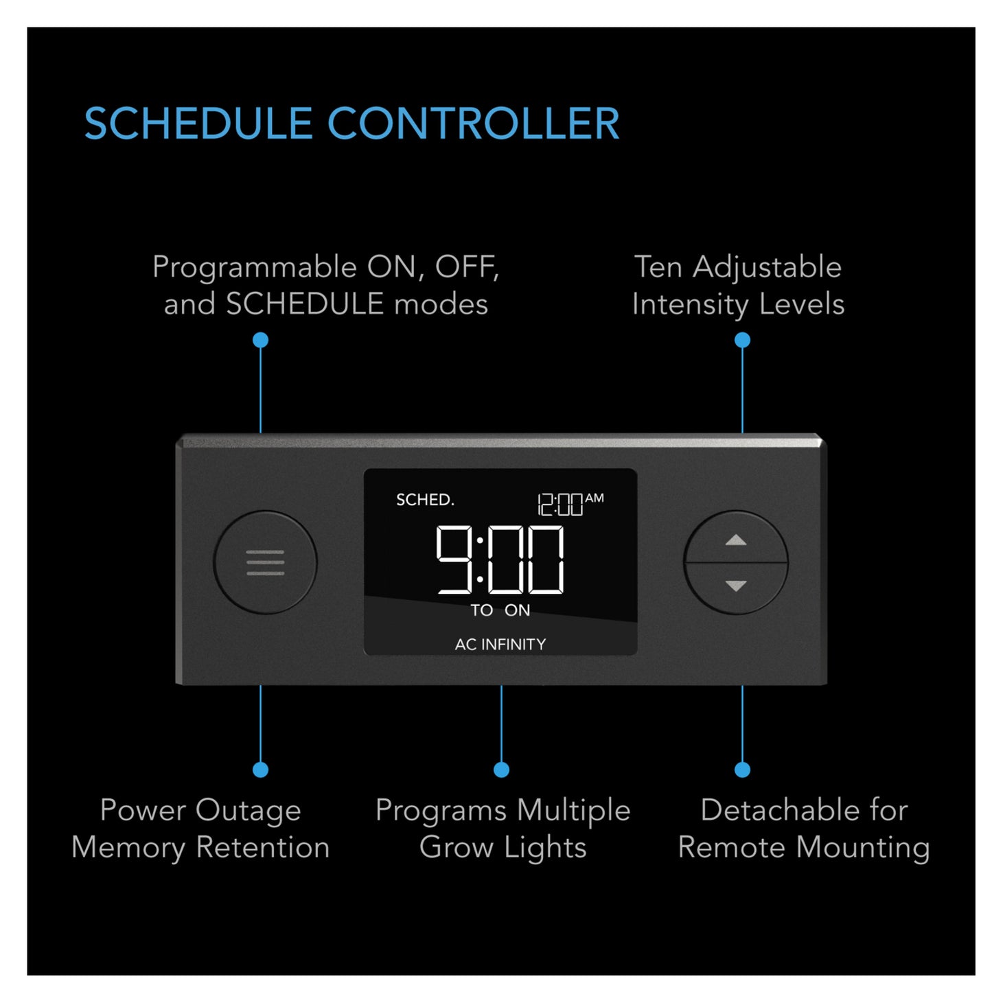 AC Infinity Humidity Dome, Germination Kit with Seedling Mat - schedule controller