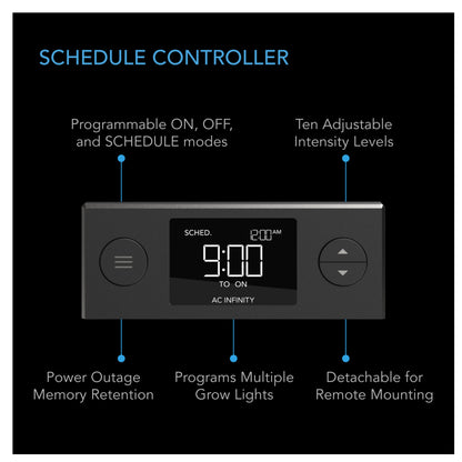 AC Infinity Humidity Dome, Germination Kit with Seedling Mat - schedule controller