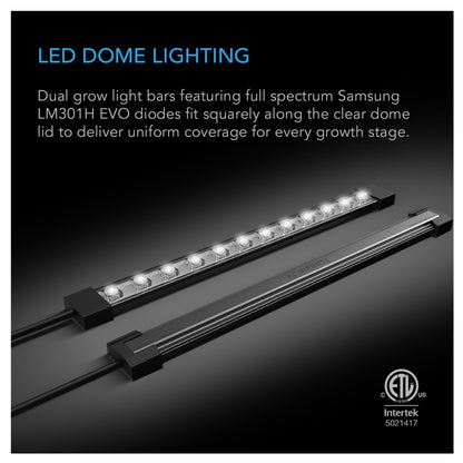AC Infinity Humidity Dome, Germination Kit with Seedling Mat 5 x8 - LED lights