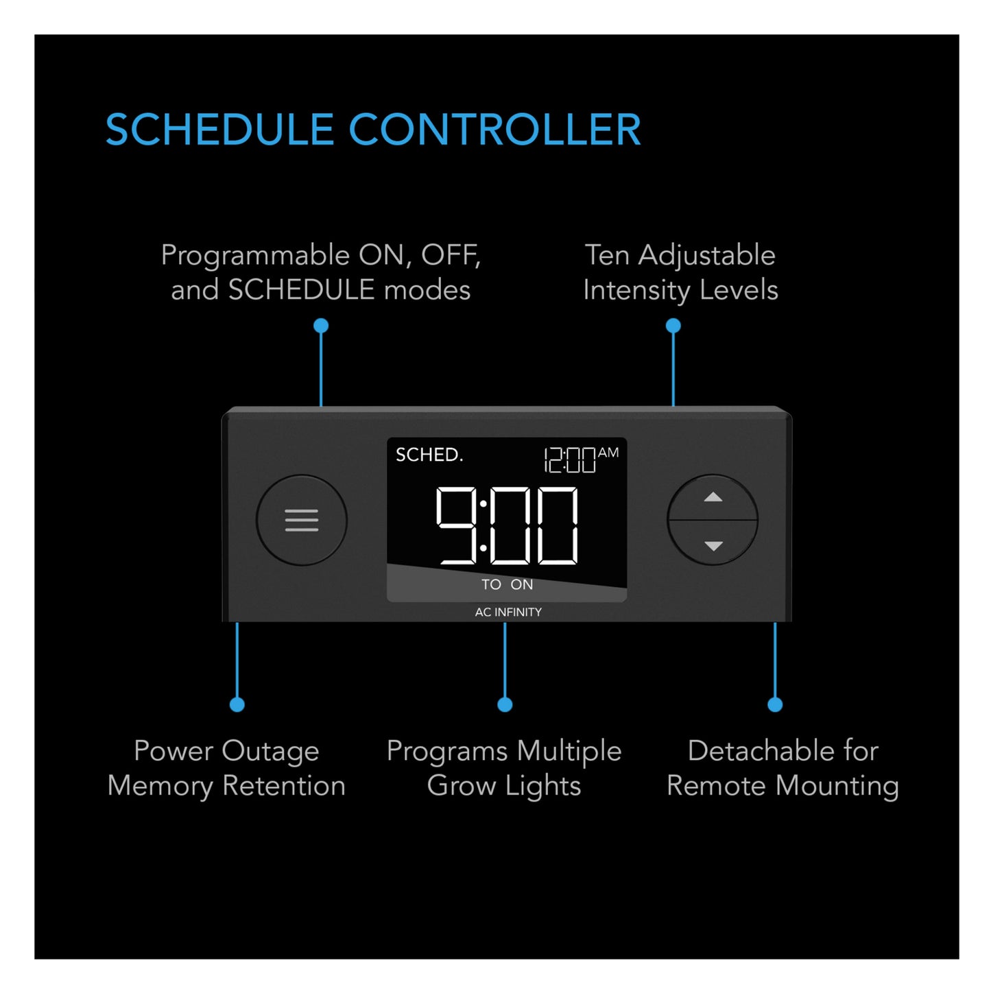AC Infinity Humidity Dome, Germination Kit with Seedling Mat 5 x8 - schedule controller