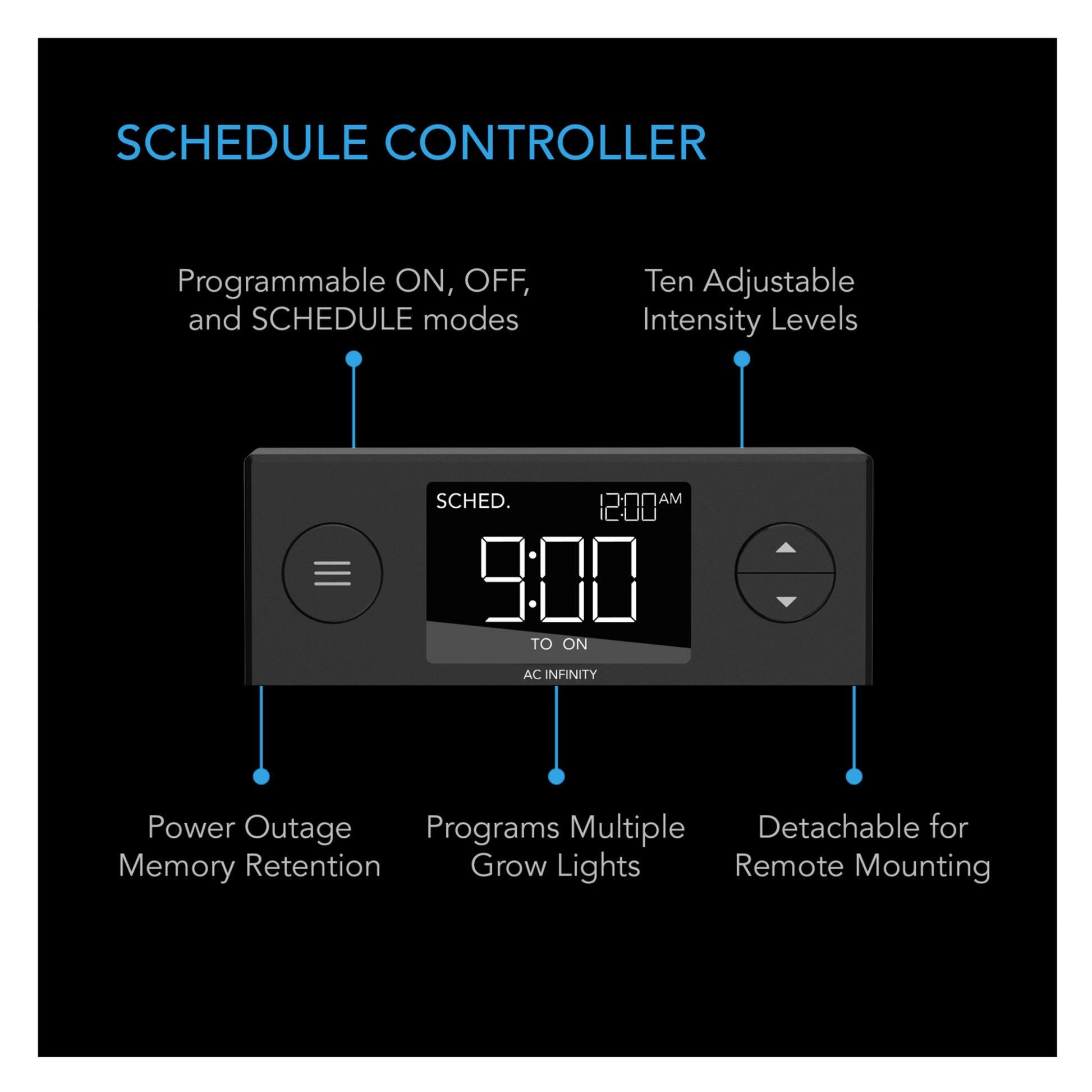 AC Infinity Humidity Dome, Germination Kit with Seedling Mat 5 x8 - schedule controller