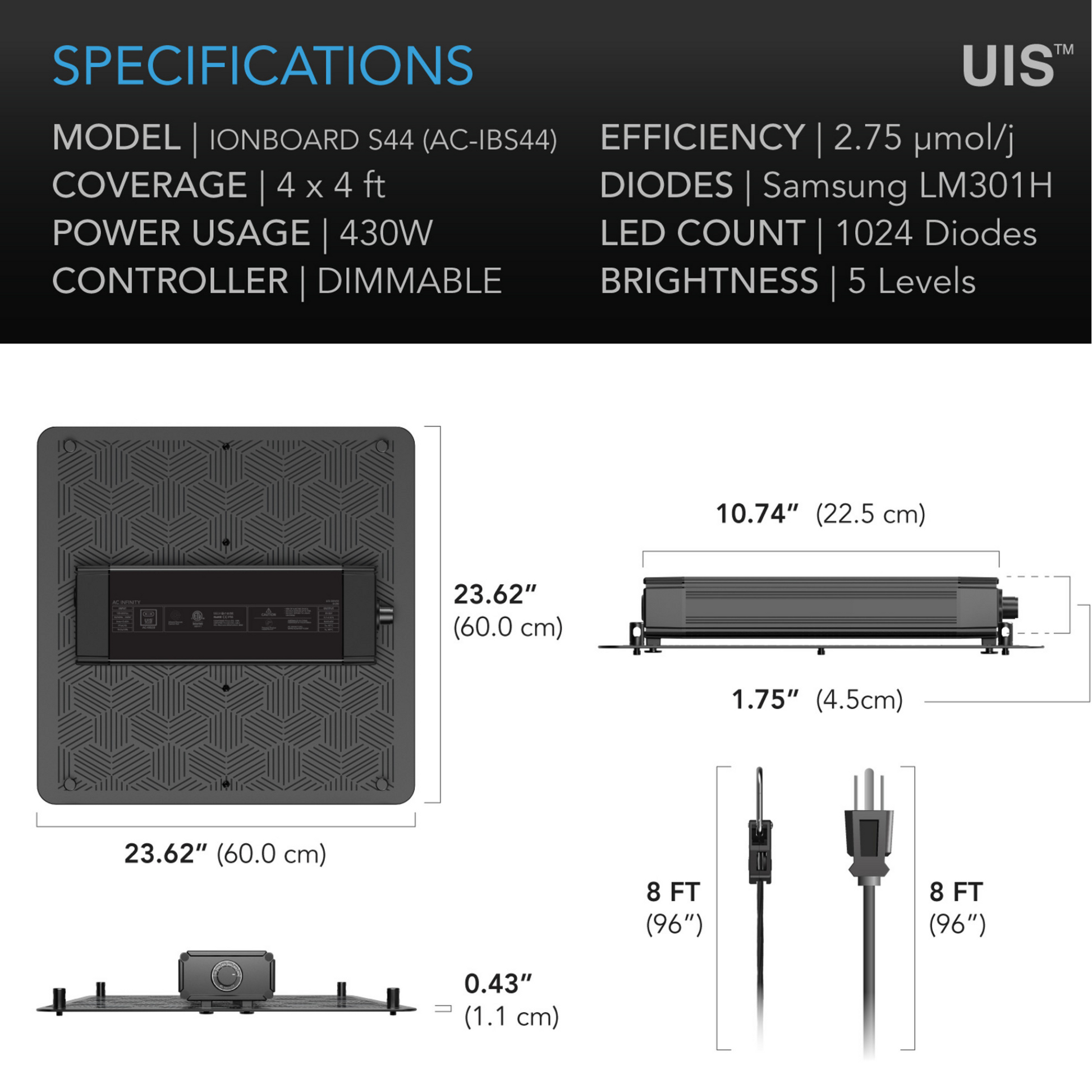 AC Infinity IONBOARD S44 specifications