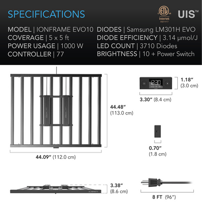 AC Infinity IONFRAME EVO10 specifications