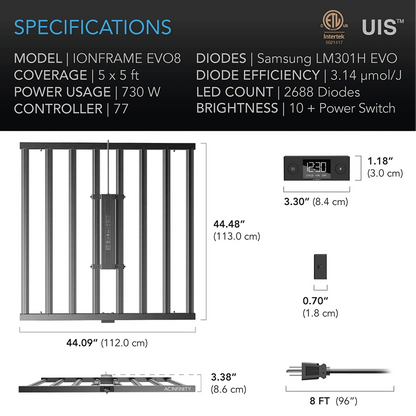AC Infinity IONFRAME EVO8 Specifications