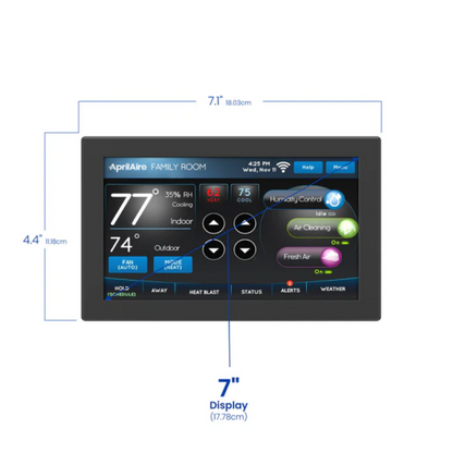 Aprilaire Color Touchscreen Wi-Fi IAQ Thermostat dimensions