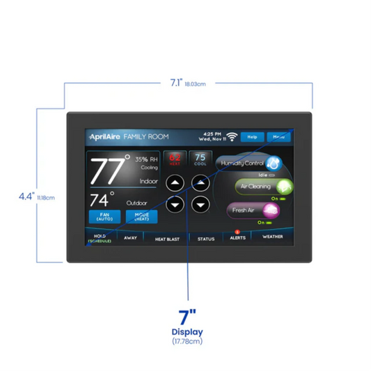 Aprilaire Color Touchscreen Wi-Fi IAQ Thermostat dimensions
