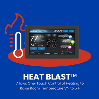 Aprilaire Color Touchscreen Wi-Fi IAQ Thermostat heat blast