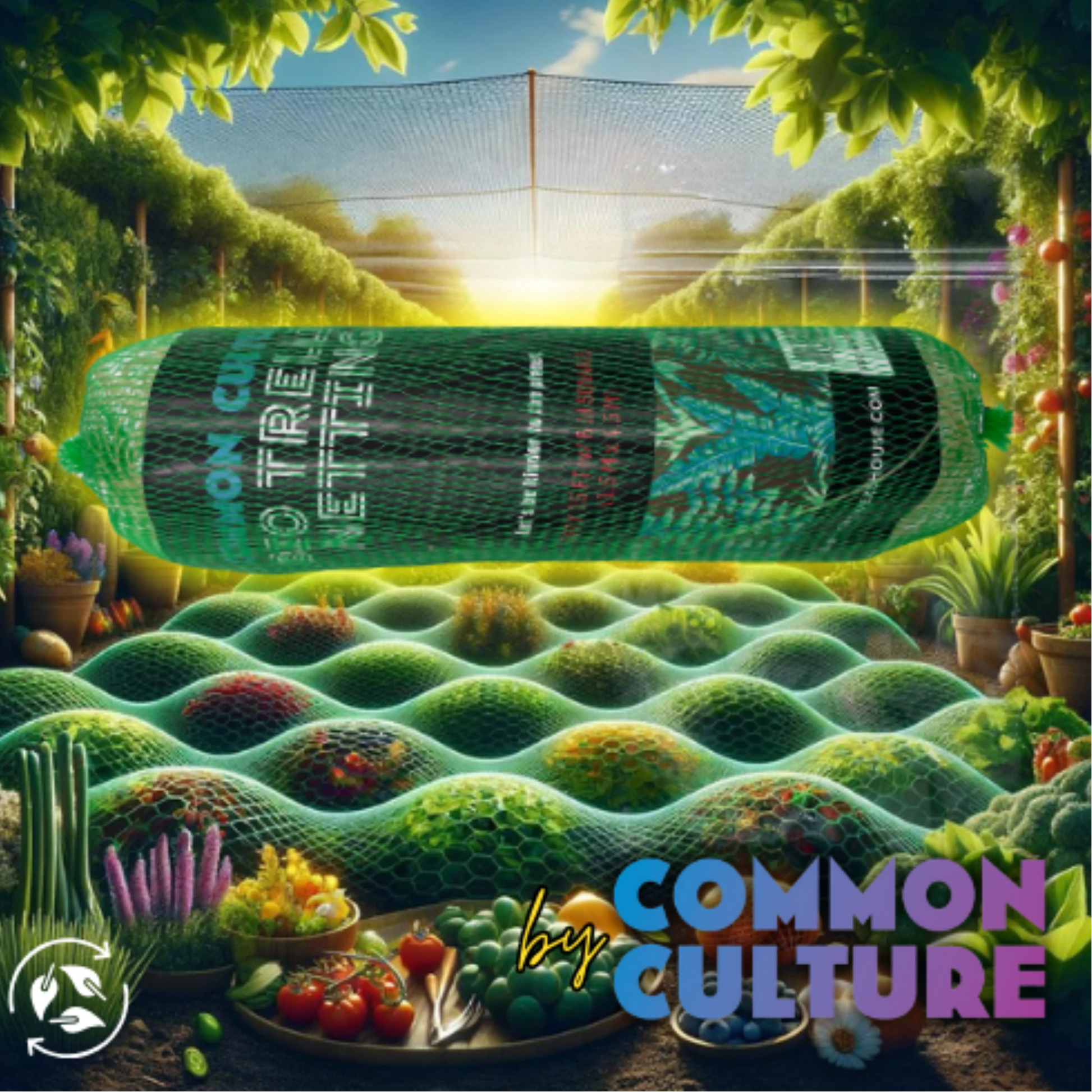 Common Culture Bio Trellis Netting Bulk Roll 5 ft x 15 ft w_ 6in Squares - Illustration