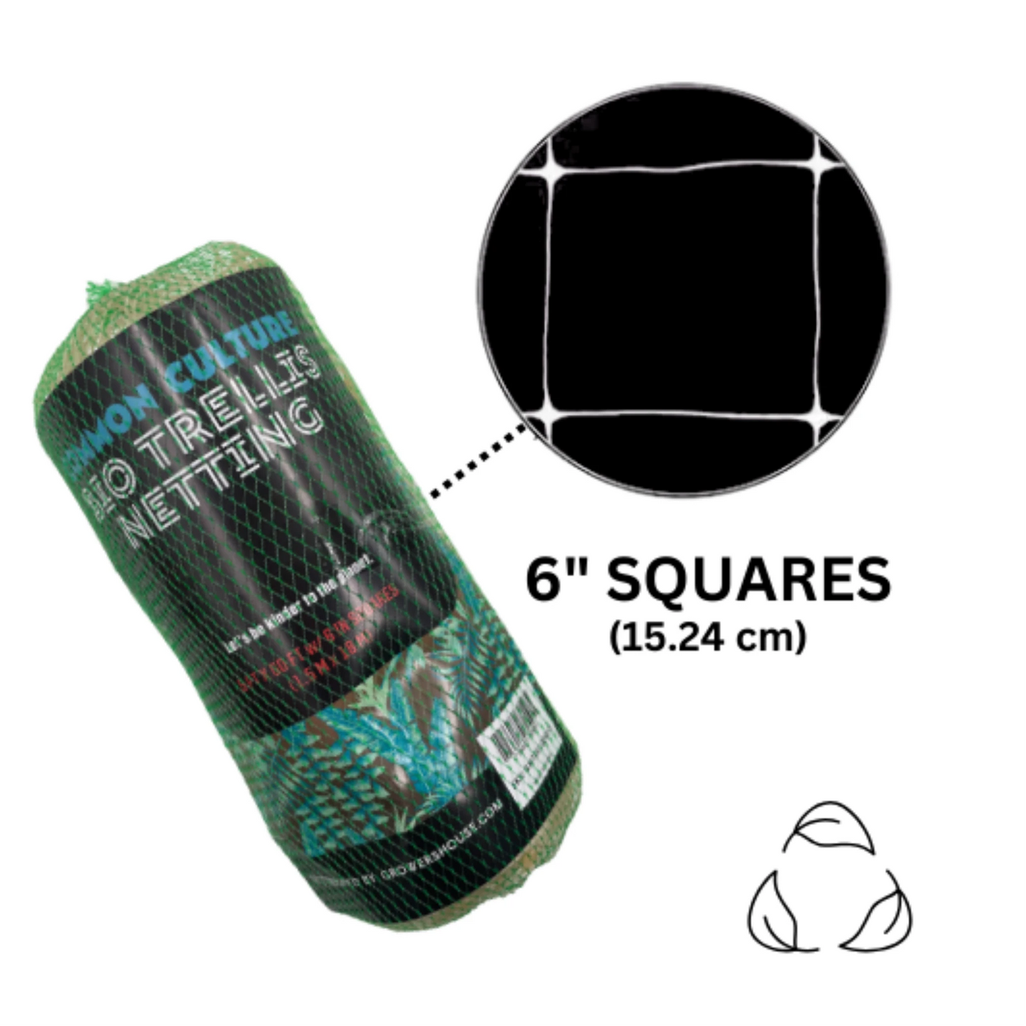 Common Culture Bio Trellis Netting Bulk Roll 5 ft x 60 ft with 6in Squares