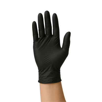Common Culture Black Nitrile glove put on
