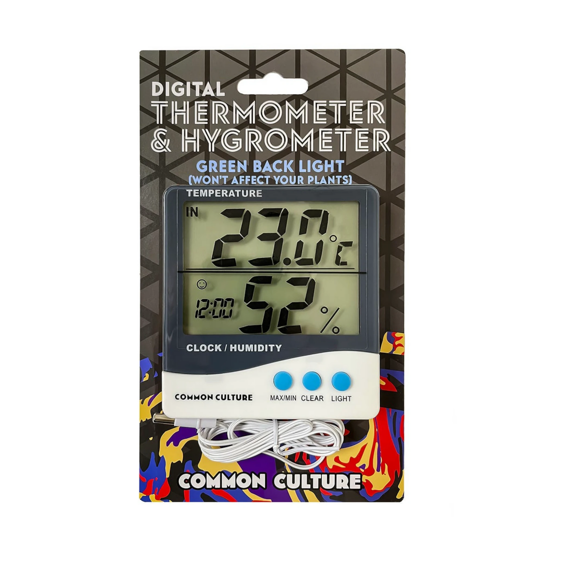 Common Culture Large Display Thermometer & Hygrometer package
