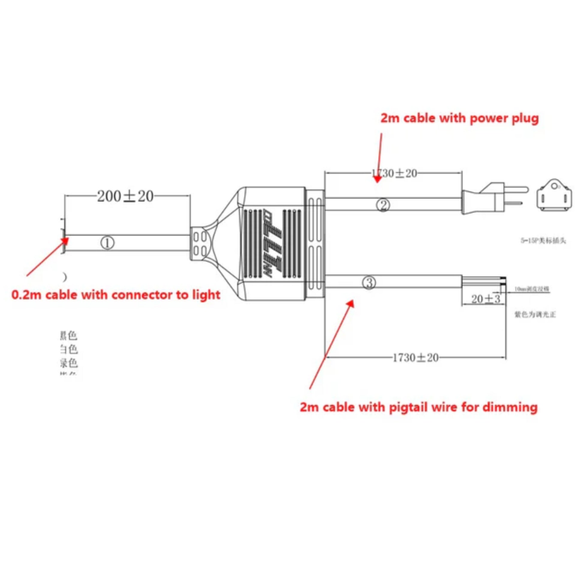 CraftFarmer 240v dimmable power cord diagram