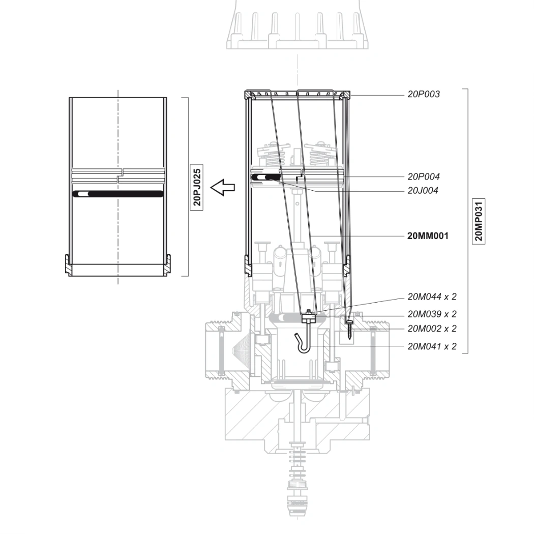 Dosatron Dosatron GLASS TUBE W/ RING AND O-RING EX 20PP004- HV 20PJ025