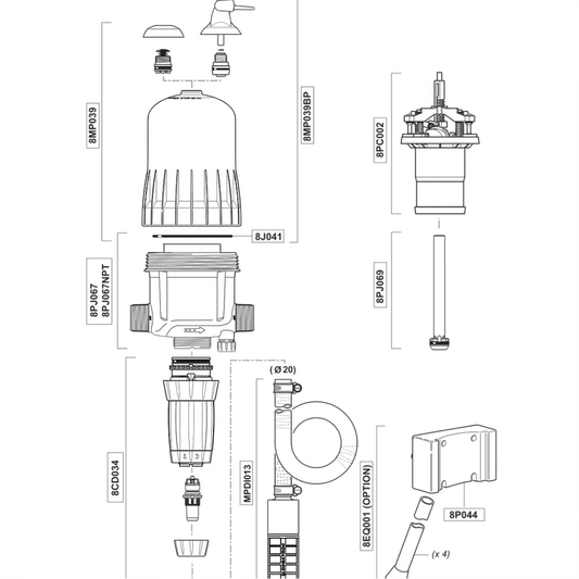 Dosatron PLUNGER ASSEMBLY FOR D8RE5AF parts
