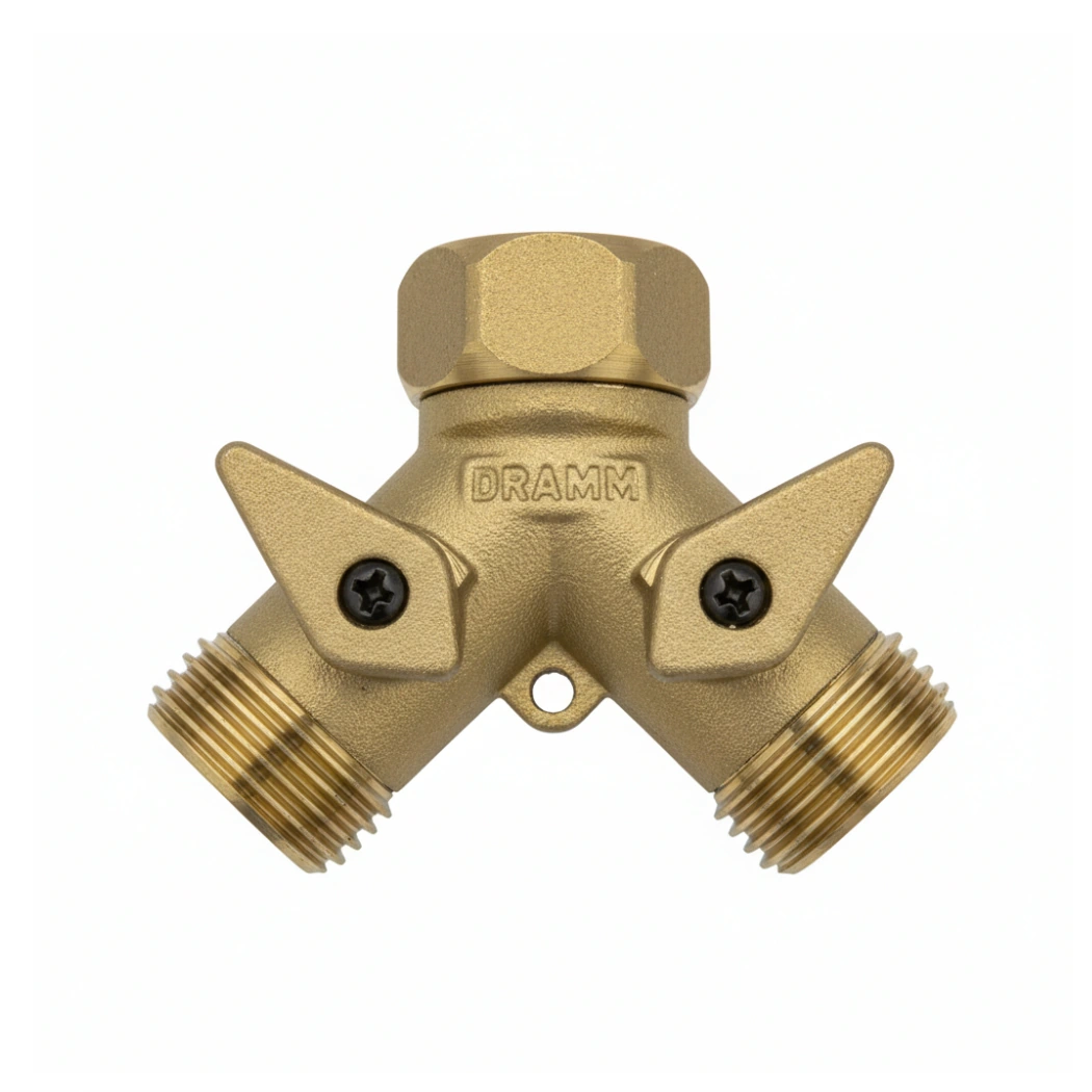 Dramm Brass Twin Shut Off Valve main image