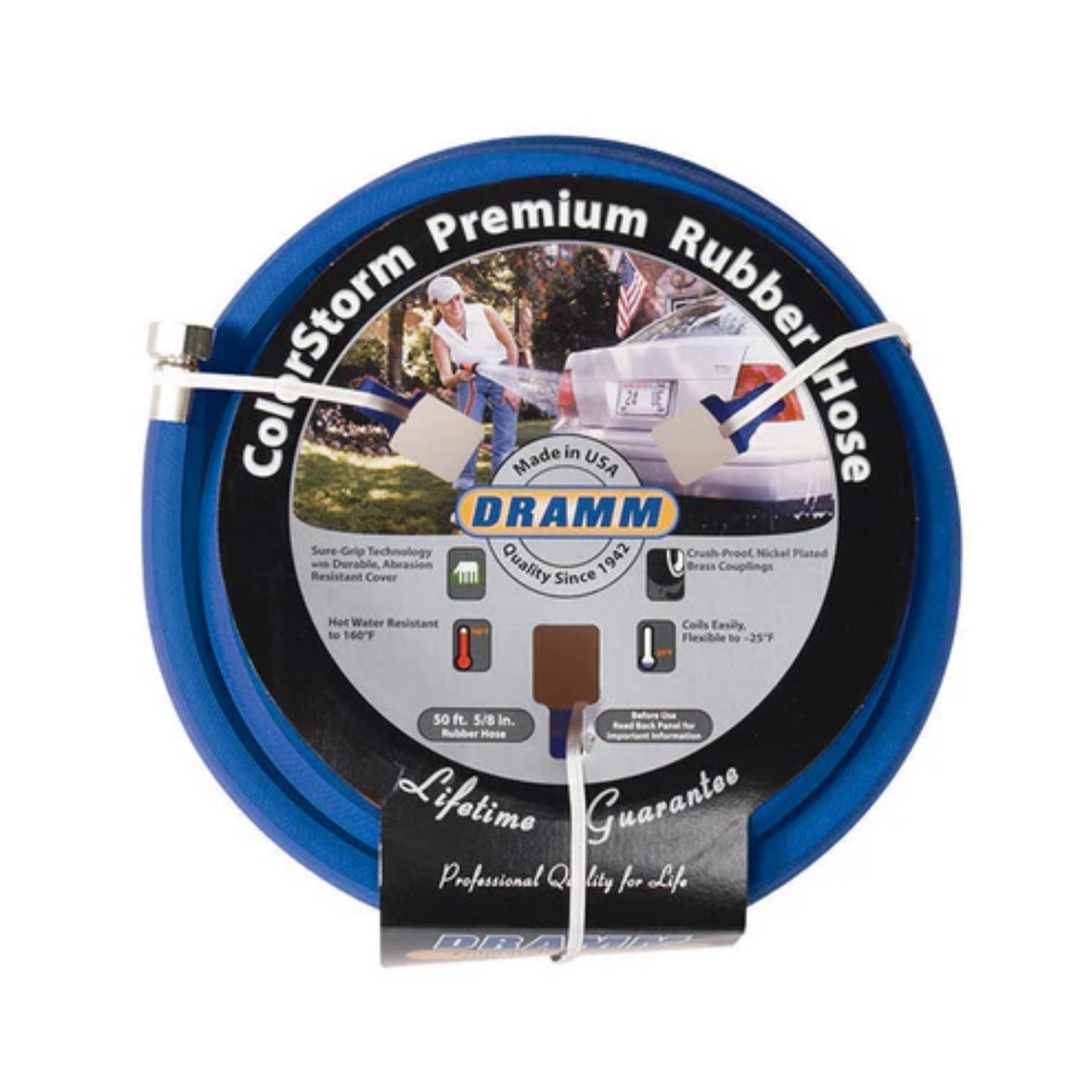 Dramm ColorStorm Premium Rubber Hose 58 in Blue 50 ft