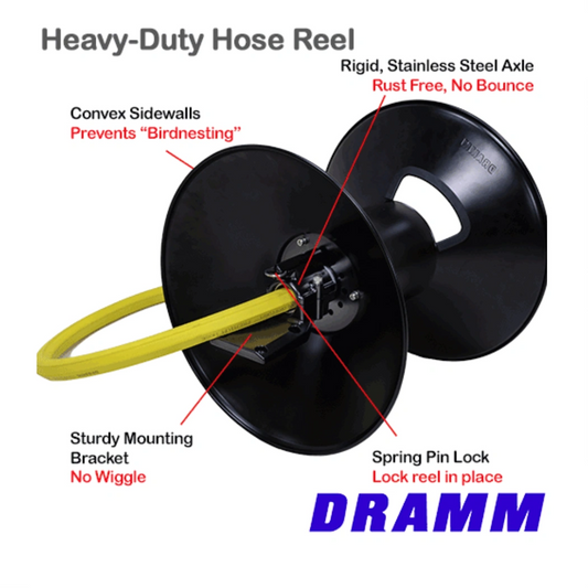 Dramm Heavy Duty Hose Reel parts left side