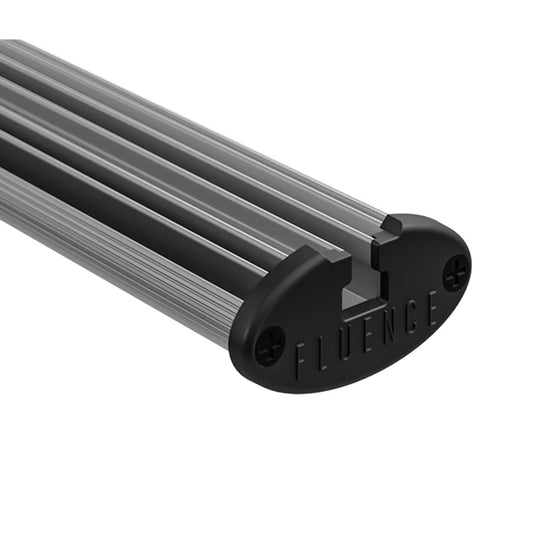 Fluence RAY22 LED light bar end cap and aluminum heat sink detail