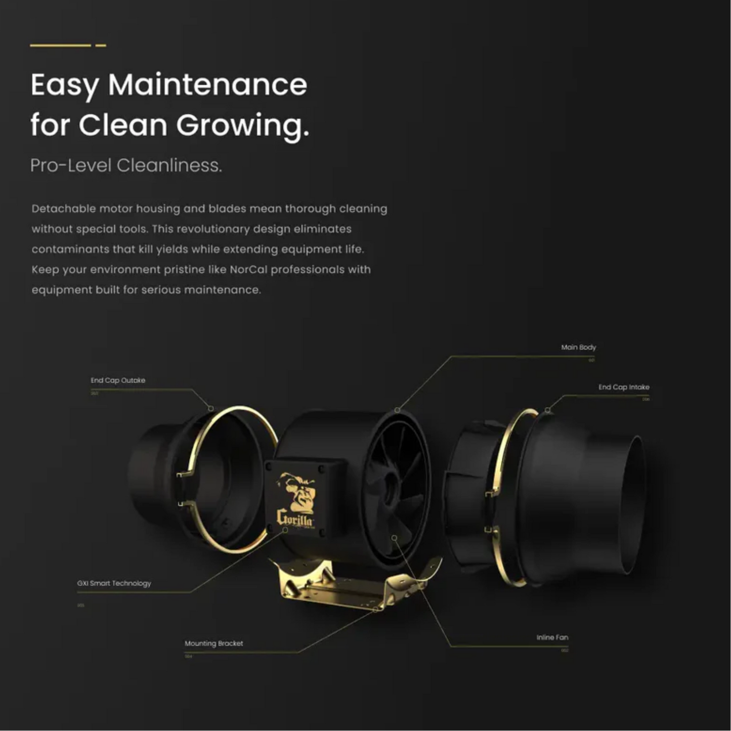 GXi 8 - Wireless Intelligent Inline Fan easy maintenance