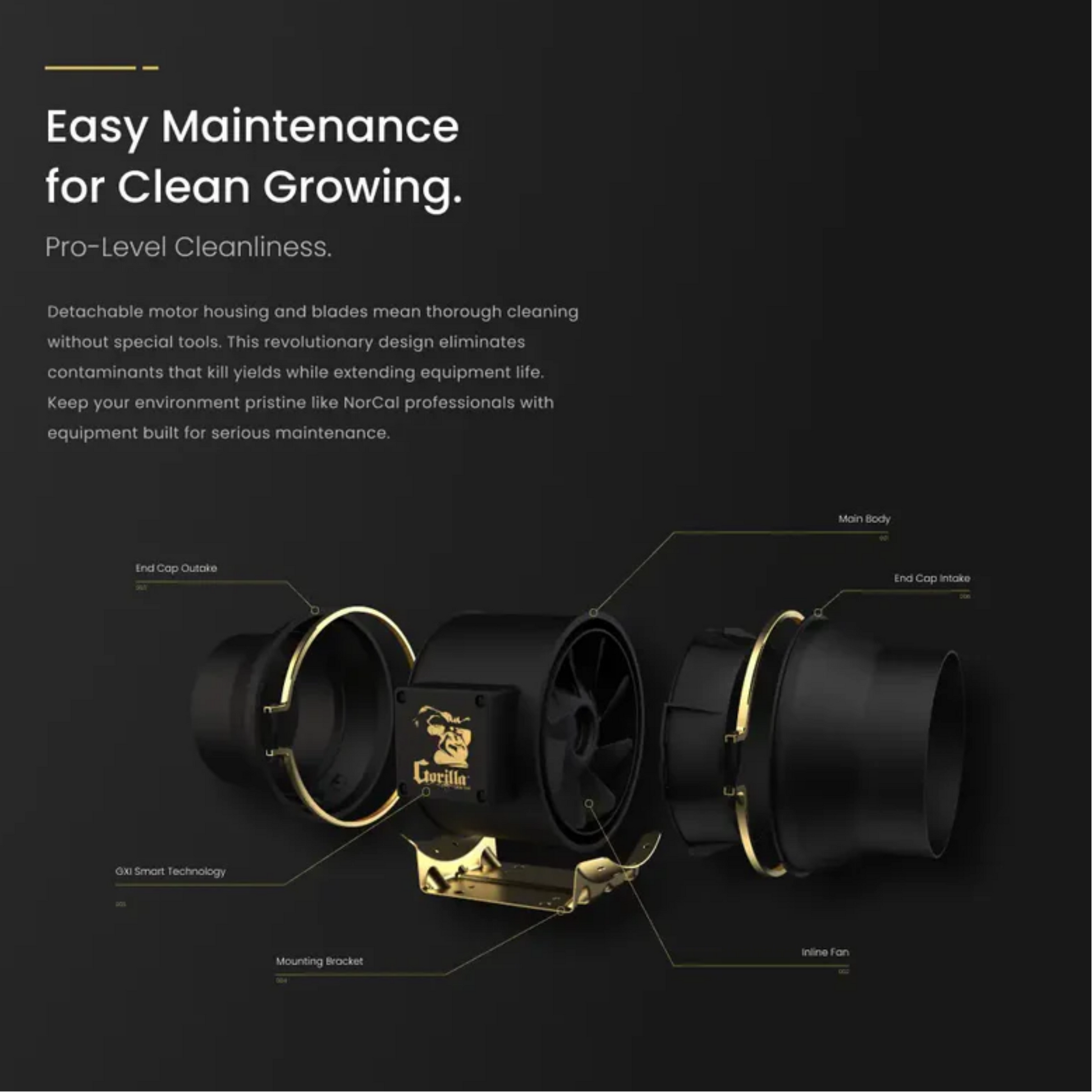 GXi 8 - Wireless Intelligent Inline Fan easy maintenance