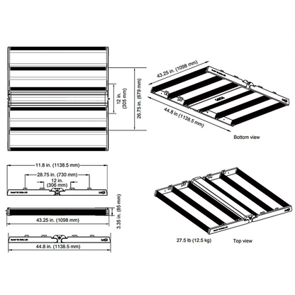 Gavita RS 1900e LED Grow Light 208-480 Volt dimensions
