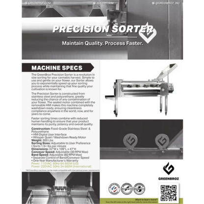 GreenBroz Precision Sorter specs