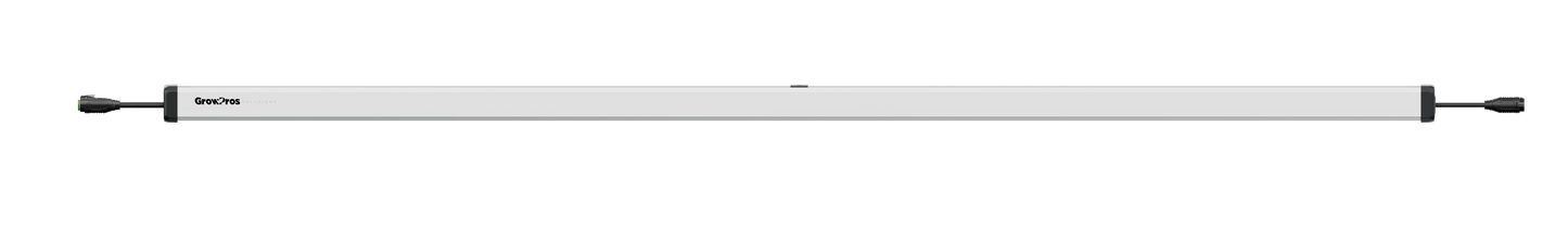 Long, thin white rod with black ends on a white background