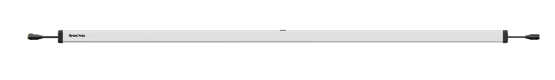 Long, thin white rod with black ends on a white background