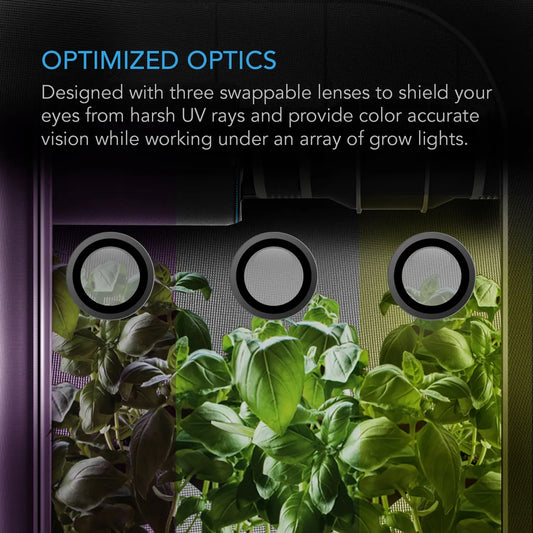 Grow Room Glasses, With 3 Color Corrective Lenses Optimized Optics