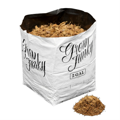Grow Junky 56 WHC  2 Gallon Open Top Coco Bag with a sample