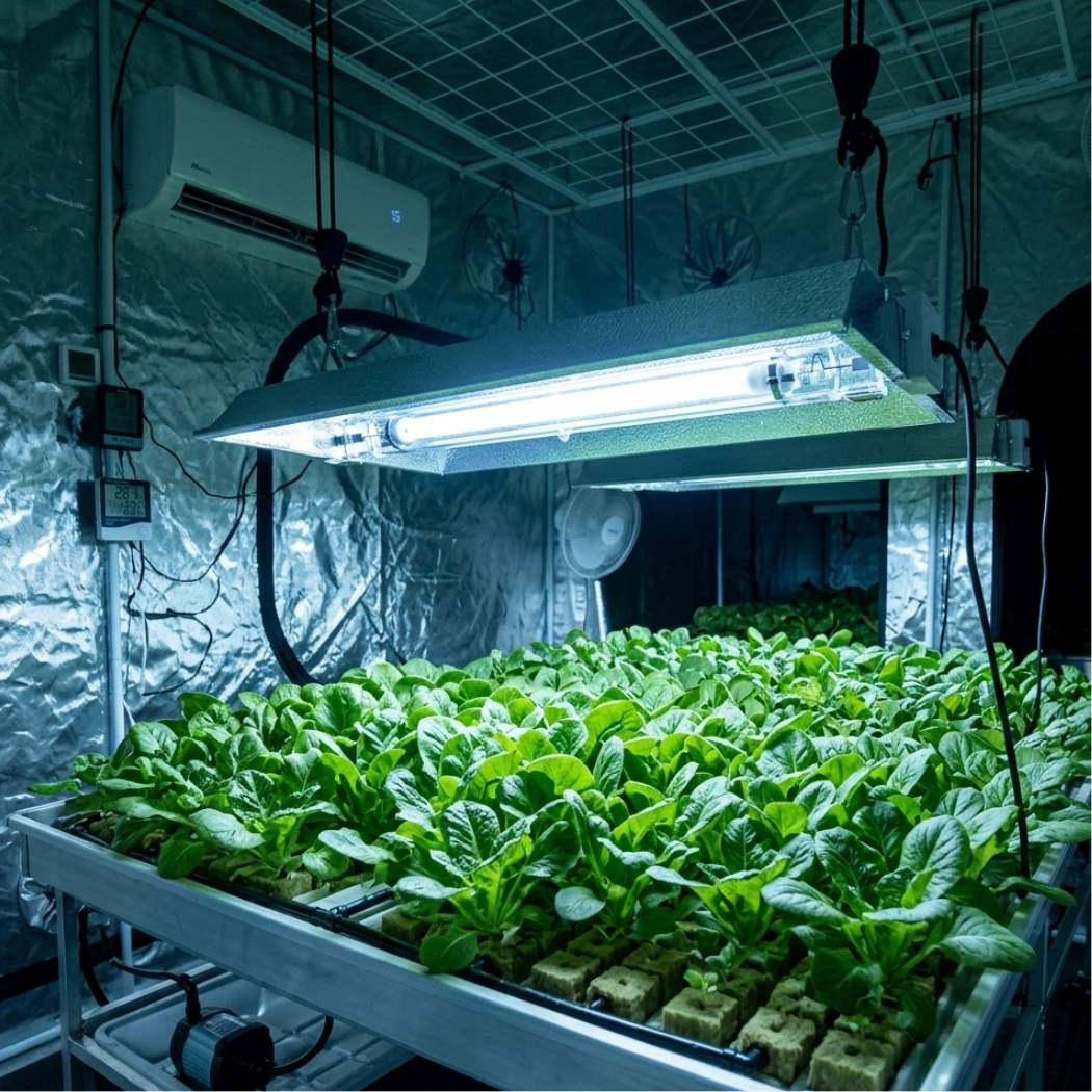 Growers Choice 6K 1000w Double Ended MH Lamp in real enviroment