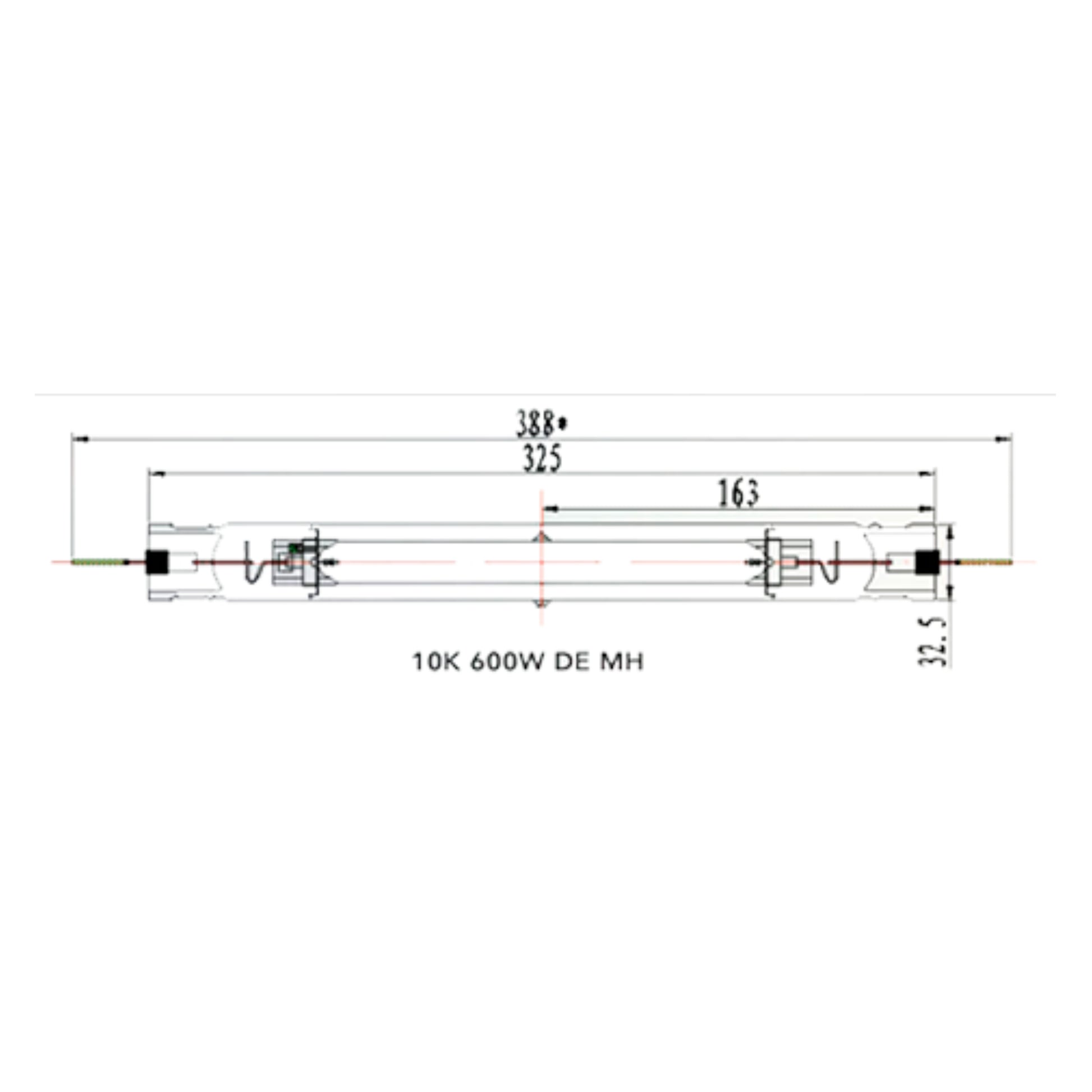 Growers Choice DE 600W MH 10K Finishing Lamp diagram