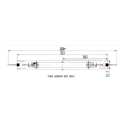Growers Choice DE 600W MH 10K Finishing Lamp diagram